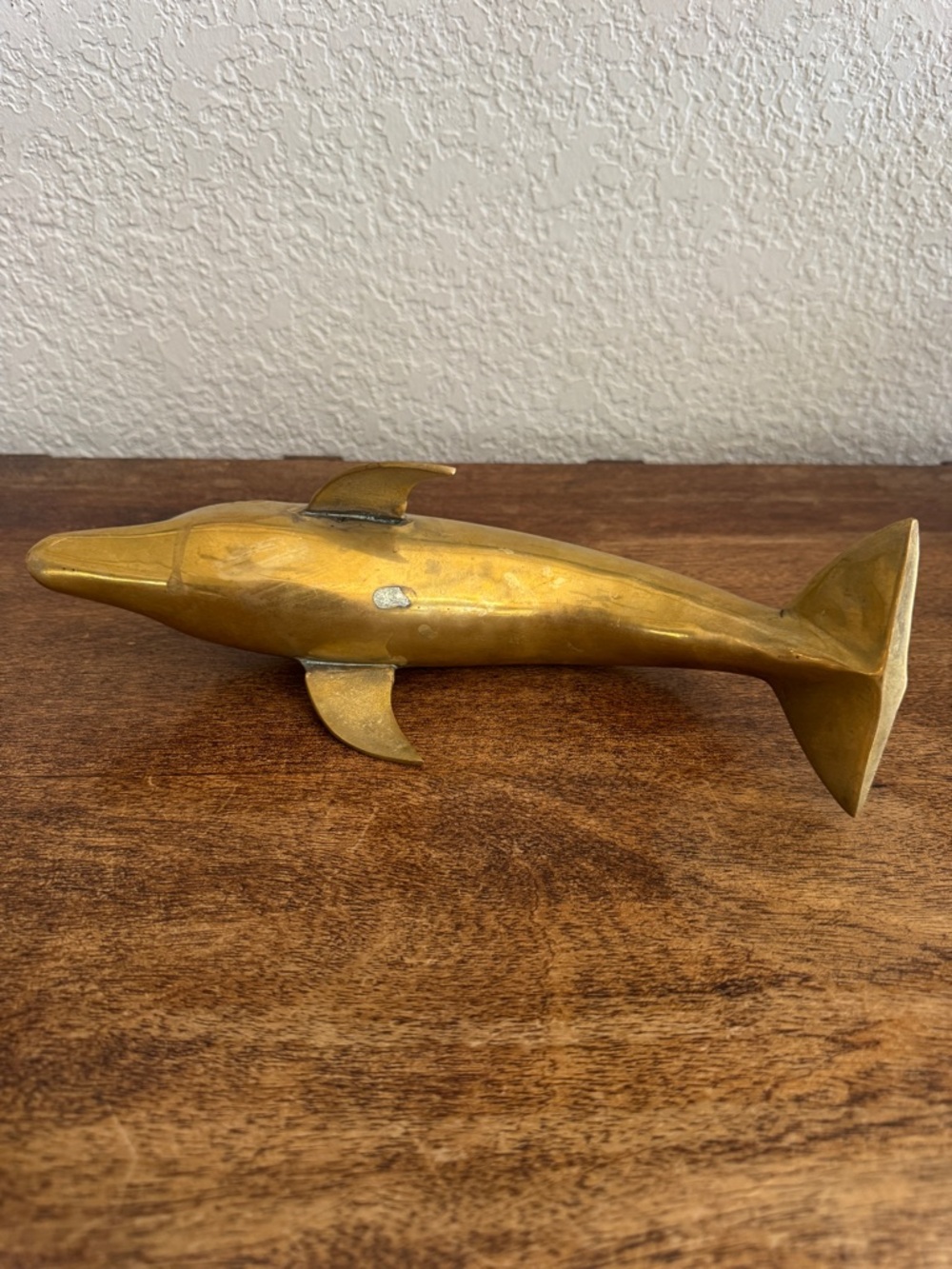 Vintage Solid Brass Dolphin Figurine Mid Century Style 11” Long Nautical  Decor - Picture 6 of 8
